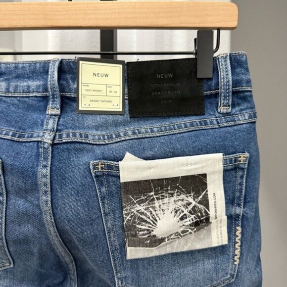 Neuw Denim Mens Iggy Skinny Jean Blue 30x32” Jeans NWT Organic Medium Wash - Picture 8 of 9